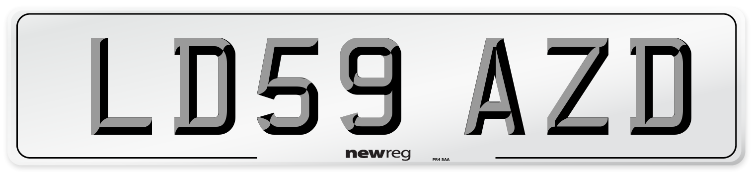 LD59 AZD Number Plate from New Reg